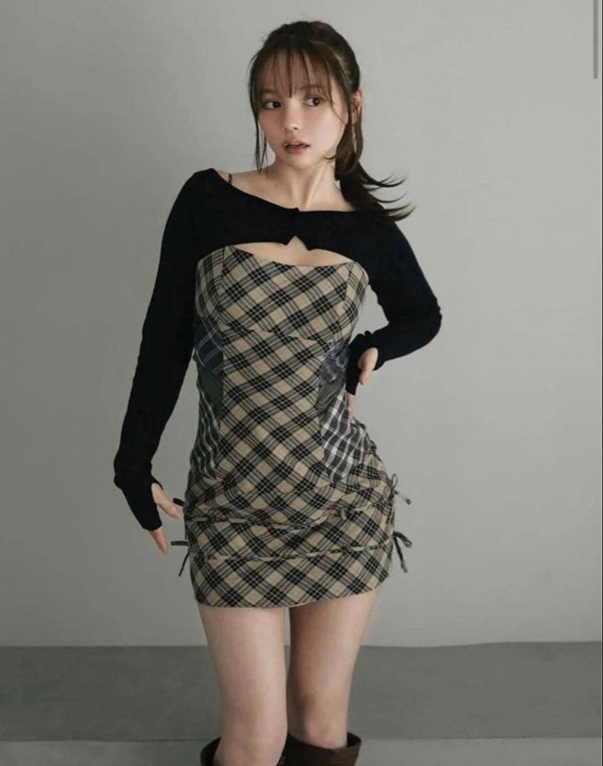 ANDMARY Aine set mini dress beige S - ワンピースブランド