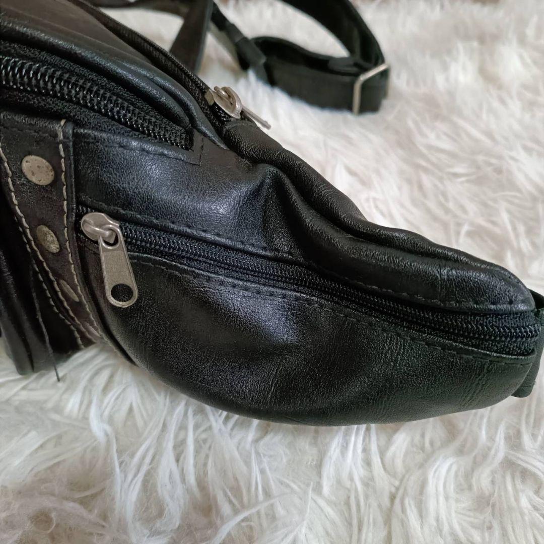 Harley-Davidson レザー　ウエスト　ポーチ　ボディバック　スタッズ