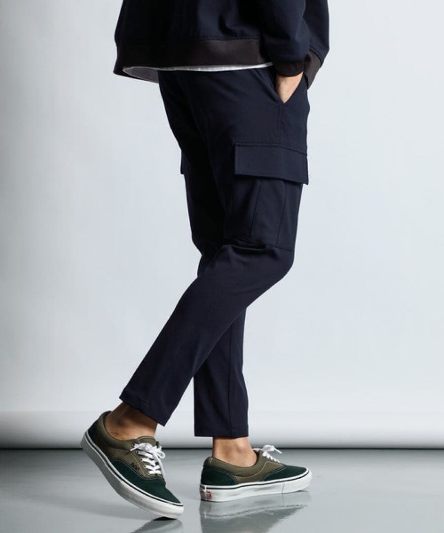 【定価14,300円】軽量ジャージ素材 スレンダーカーゴパンツ S 定価14,300円】軽量ジャージ素材 スレンダーカーゴパンツ S