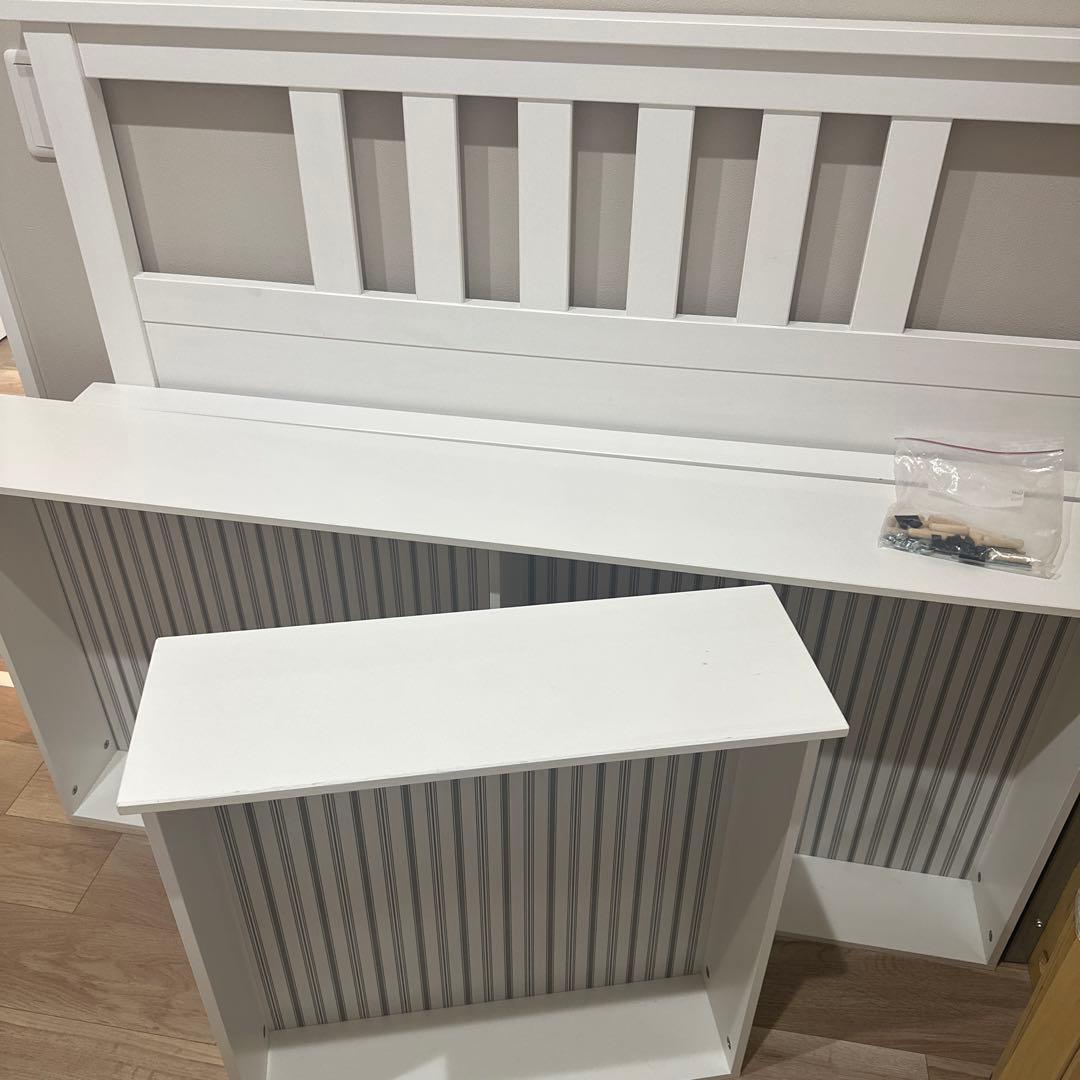 2月掲載終了【IKEA/HEMNES】引き取り限定‼︎ベッドフレーム&他2点