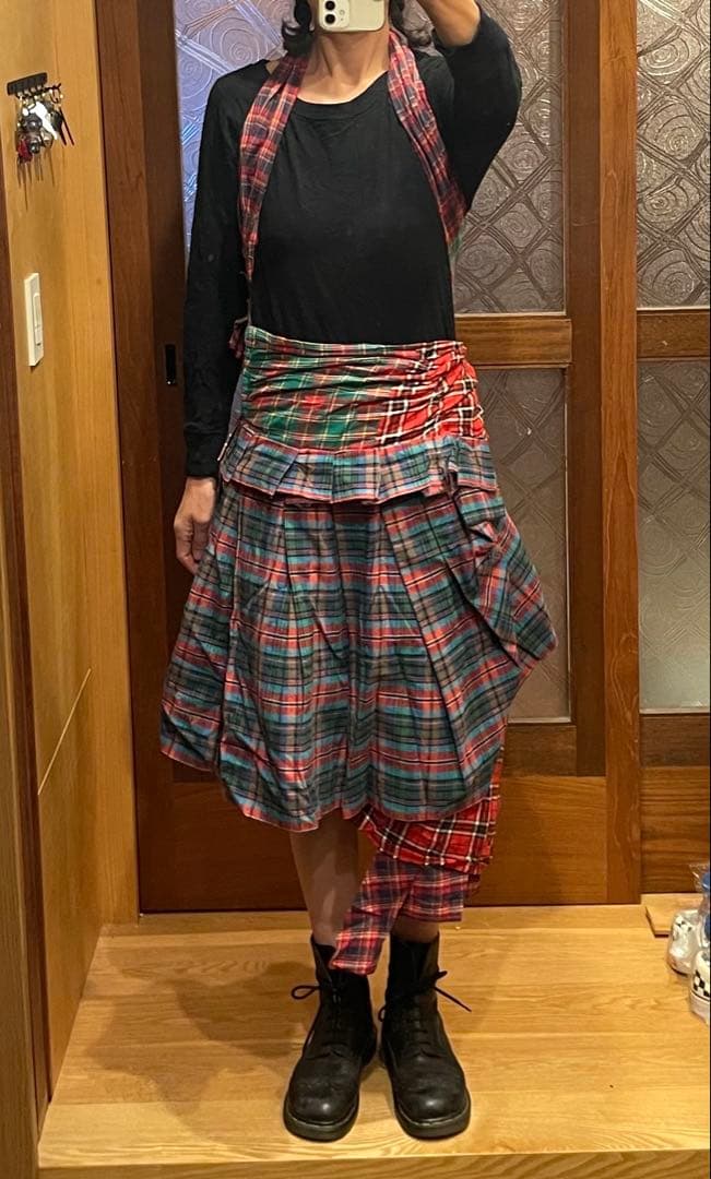 コムデギャルソン　チェックジャンパースカートSS