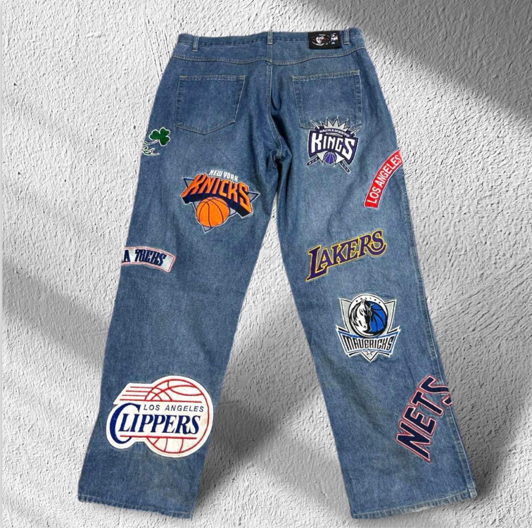 ✓90s NBA 公式 UNK ビッグワッペン デニムパンツ W38 - メルカリ