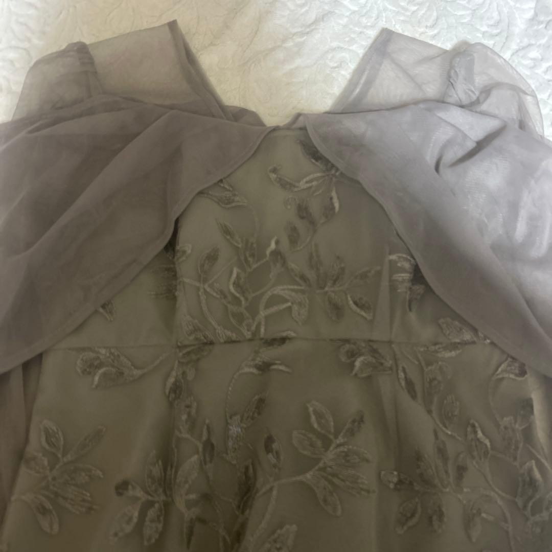 【Leja】チュールロングスリーブリーフIラインワンピースドレス