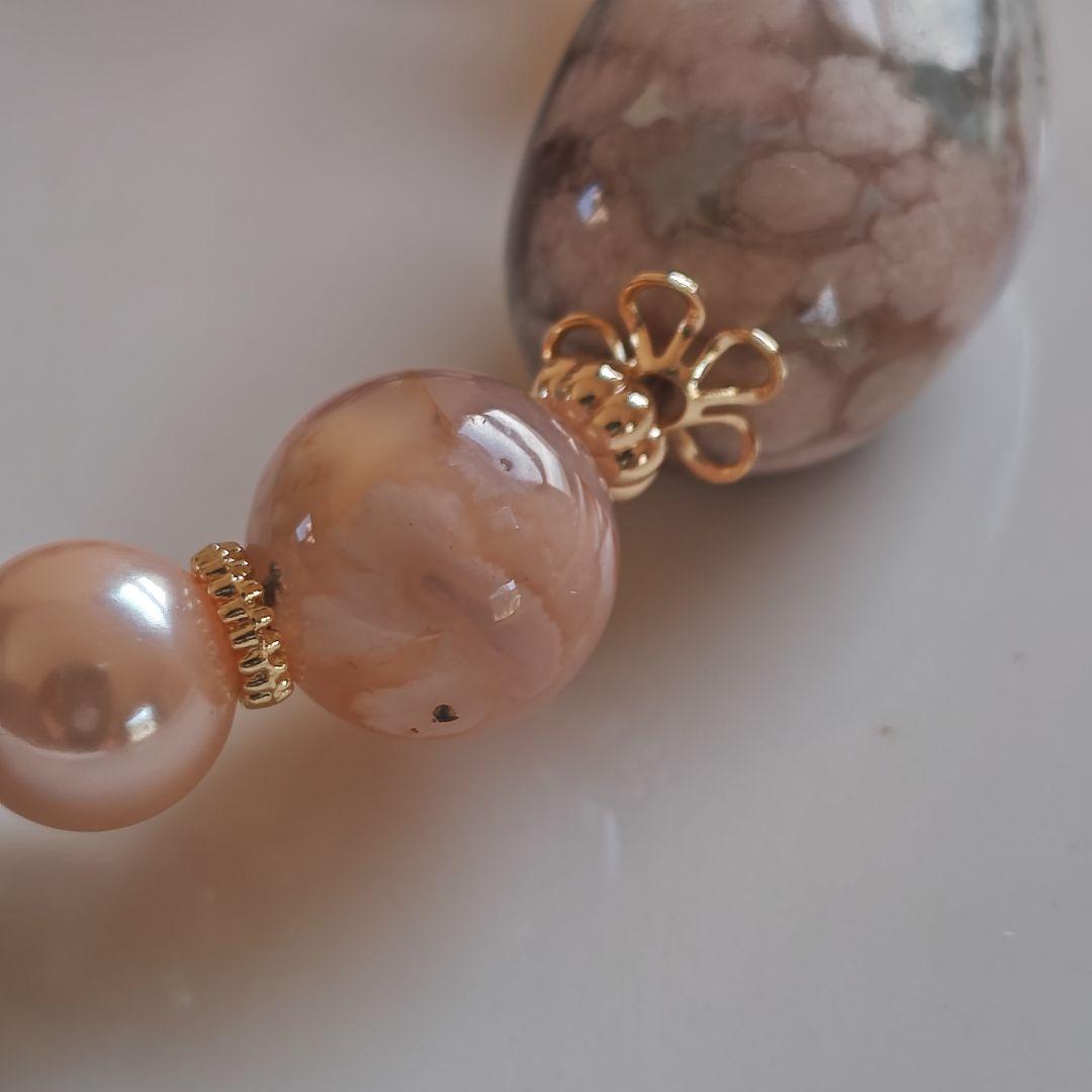 専用です♡新作♡グレー桜瑪瑙どんころ、桜瑪瑙、貝パール