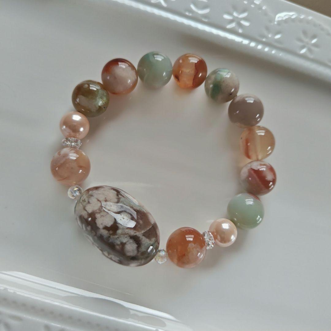 専用です♡新作♡グレー桜瑪瑙どんころ、桜瑪瑙、貝パール