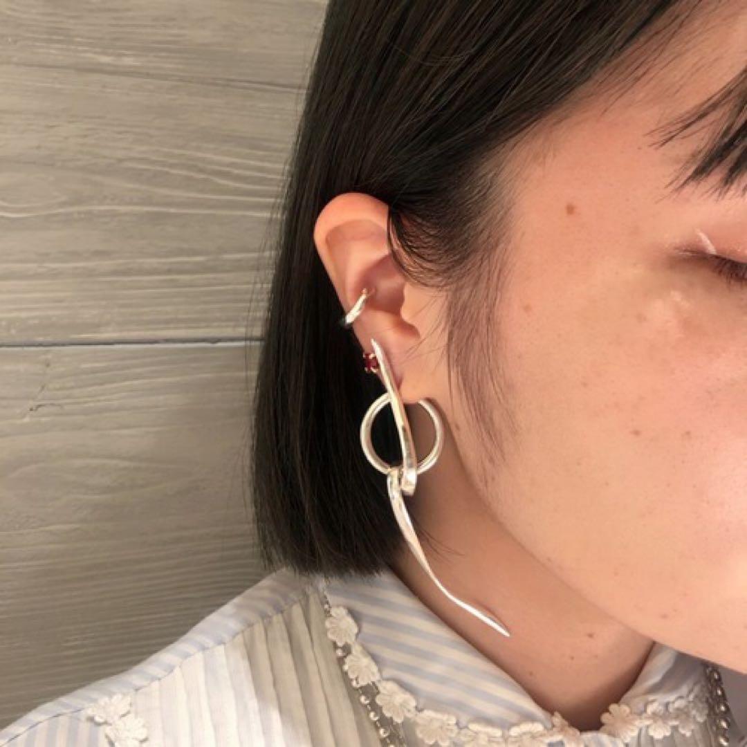 e.m. シルバー ボリューム ピアス片耳用