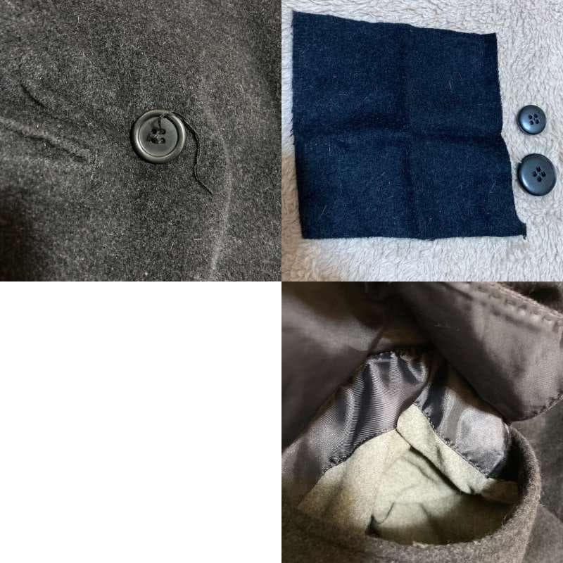 希少4L☆CENTOUNO アンゴラ60％ ダブルブレスト ロングコート 黒