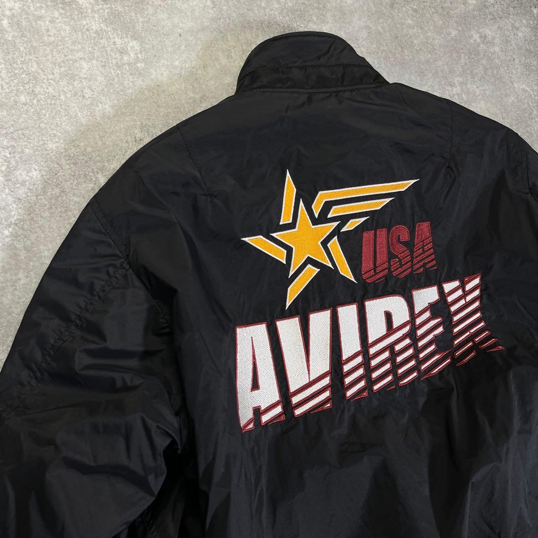 AVIREX STREET GEAR TRACK MA-1 ワッペン　L　黒