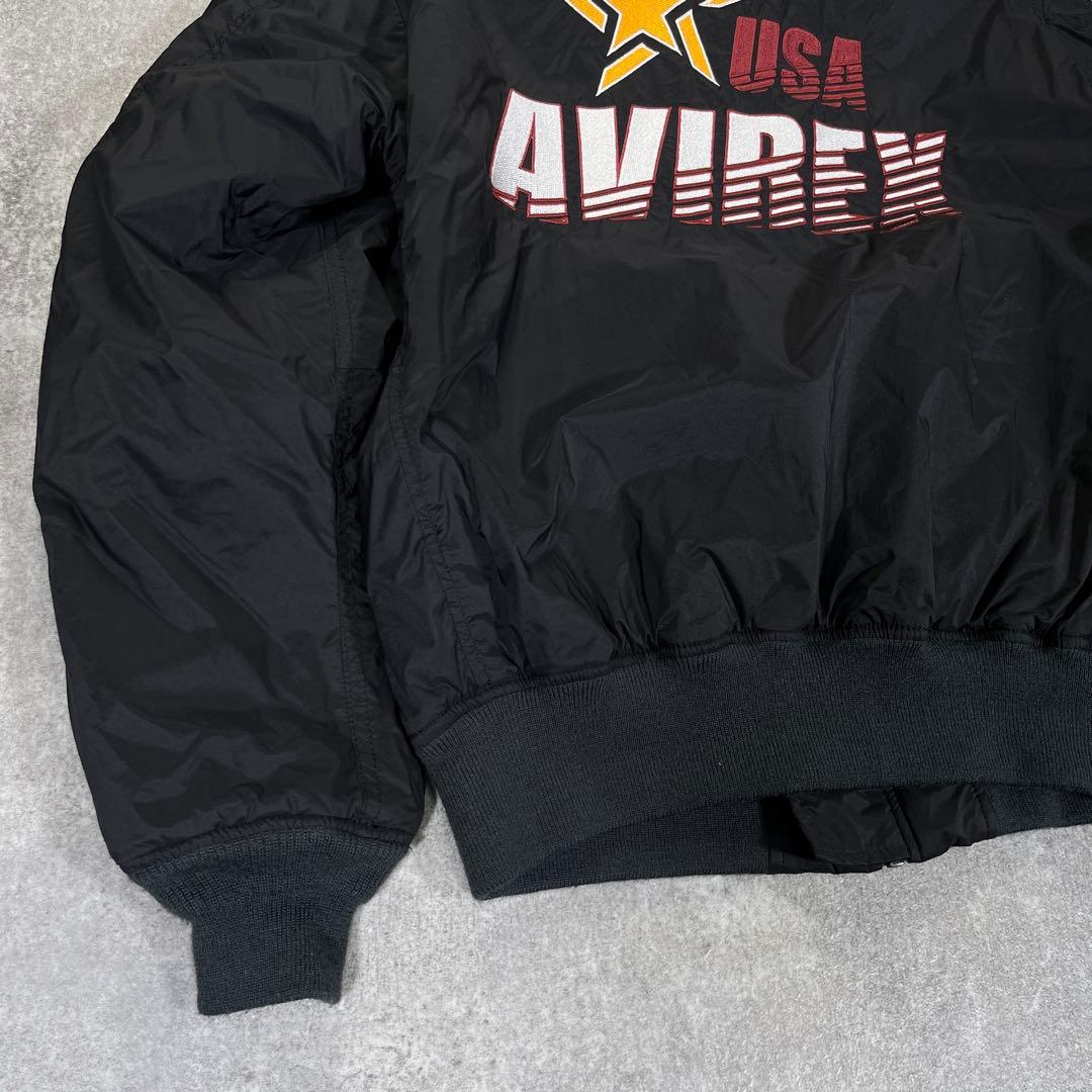 AVIREX STREET GEAR TRACK MA-1 ワッペン　L　黒