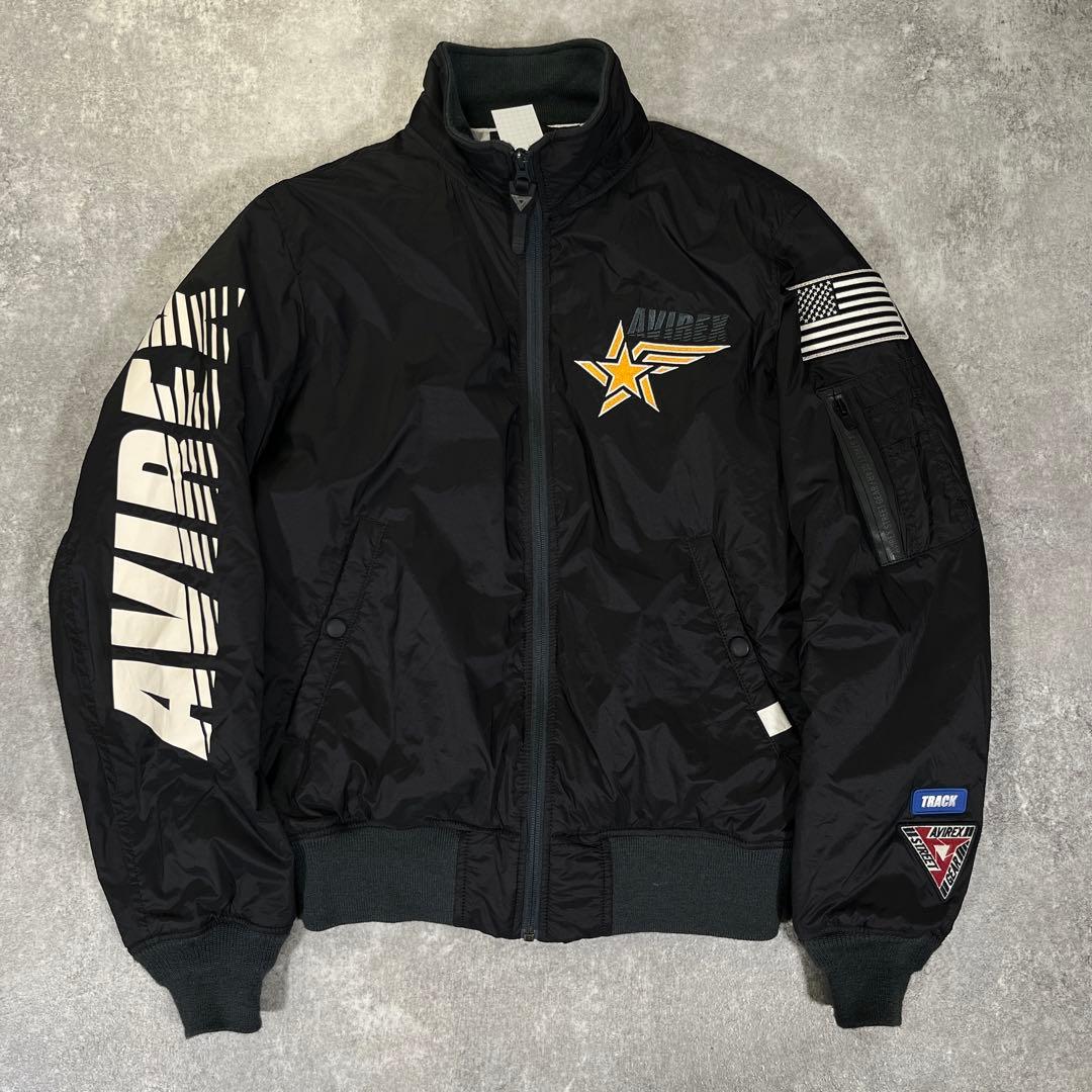 AVIREX STREET GEAR TRACK MA-1 ワッペン　L　黒