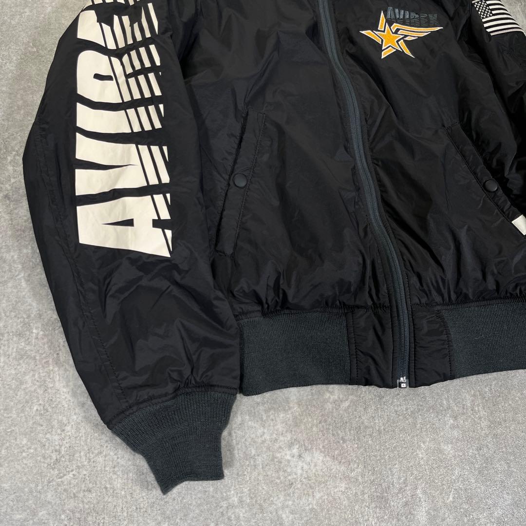 AVIREX STREET GEAR TRACK MA-1 ワッペン　L　黒