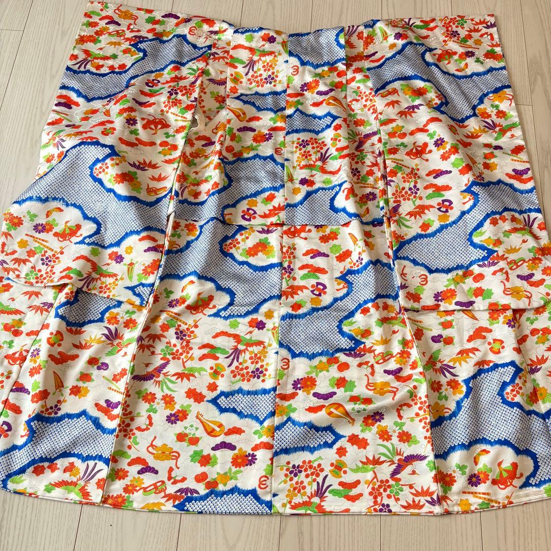 七五三 着物　7歳　青　白　美品