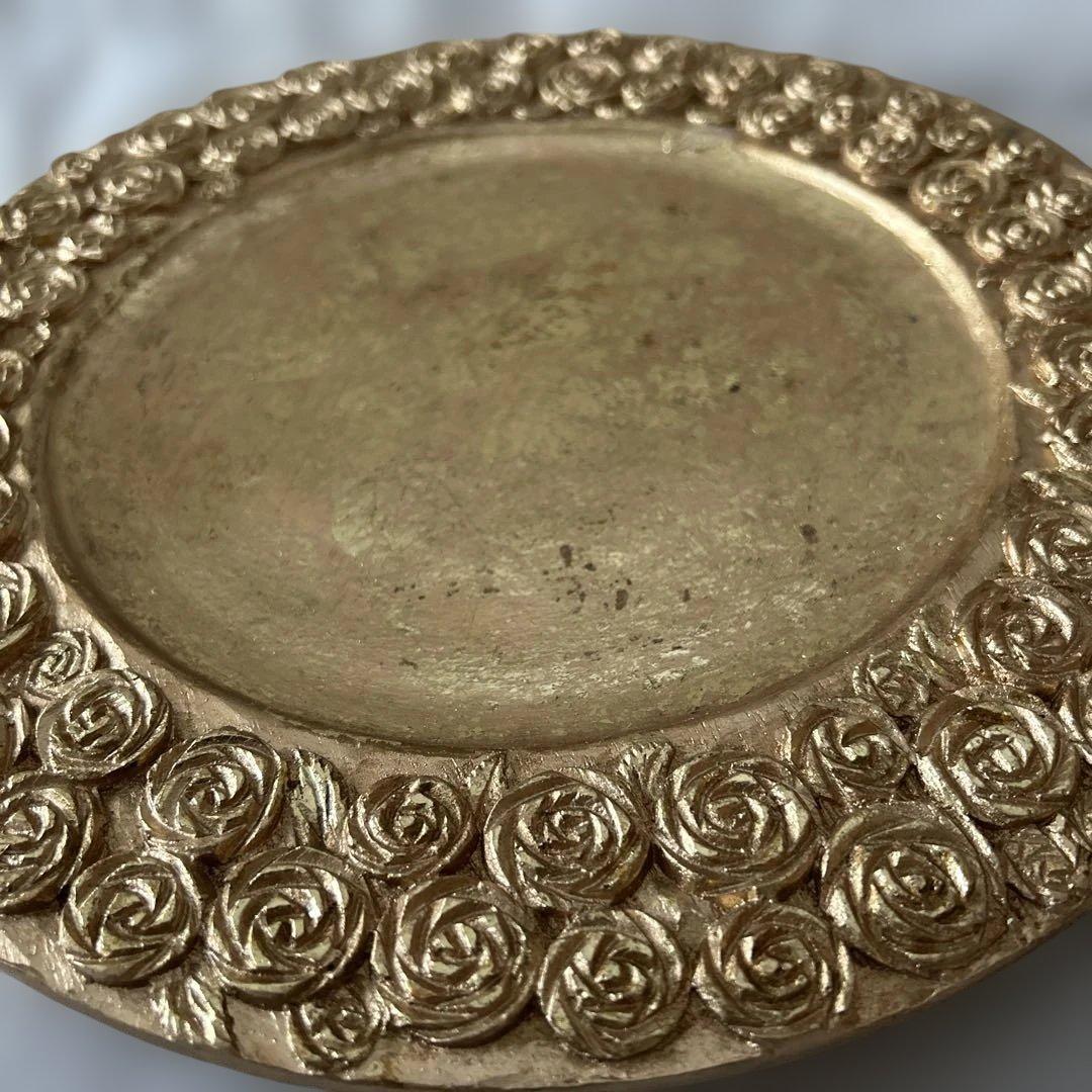 クリスマスプレートセット　 ６枚組　　ゴールド 薔薇模様 アンダープレート