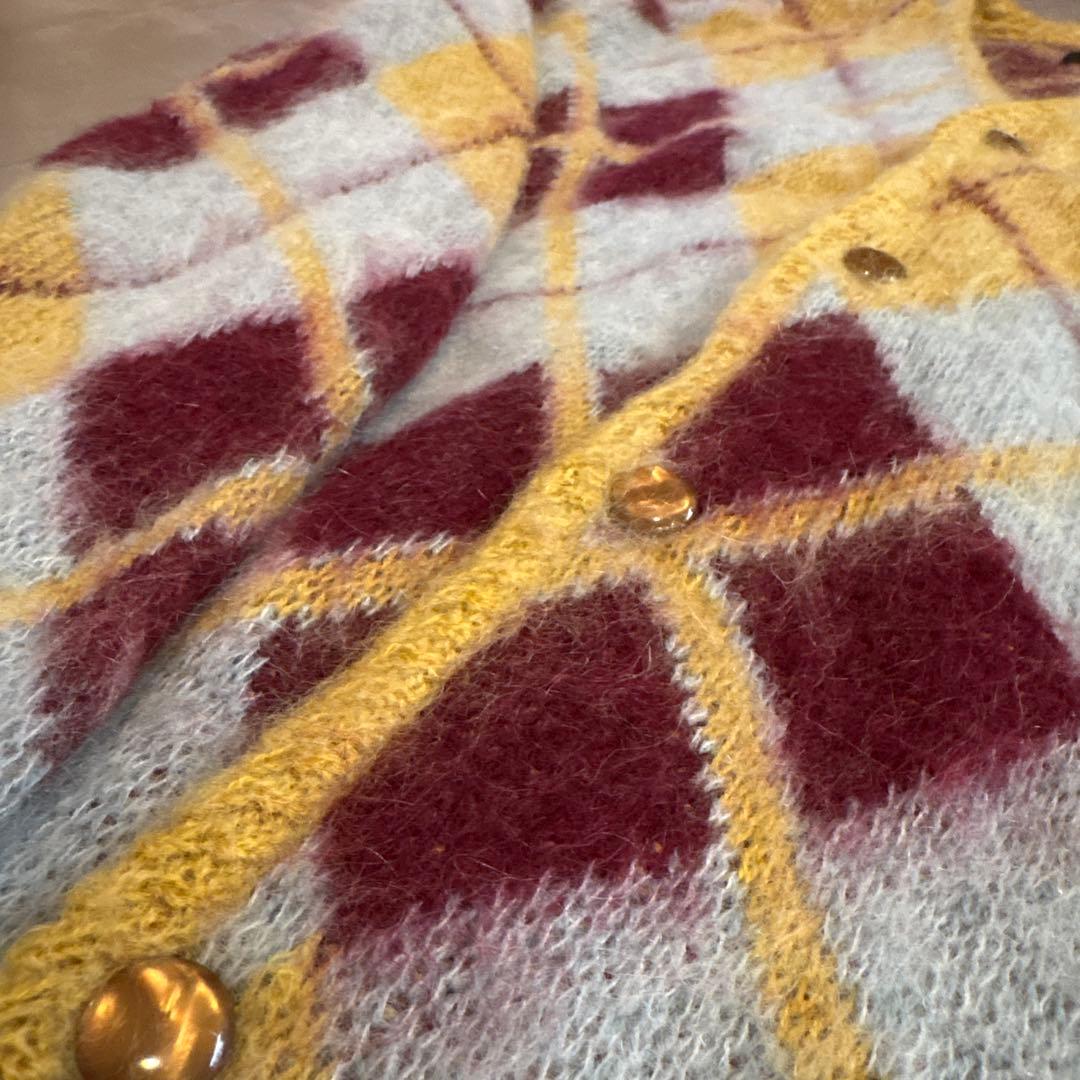 未着用Needlesニードルズ　アーガイル柄モヘアカーディガン 菅田将暉