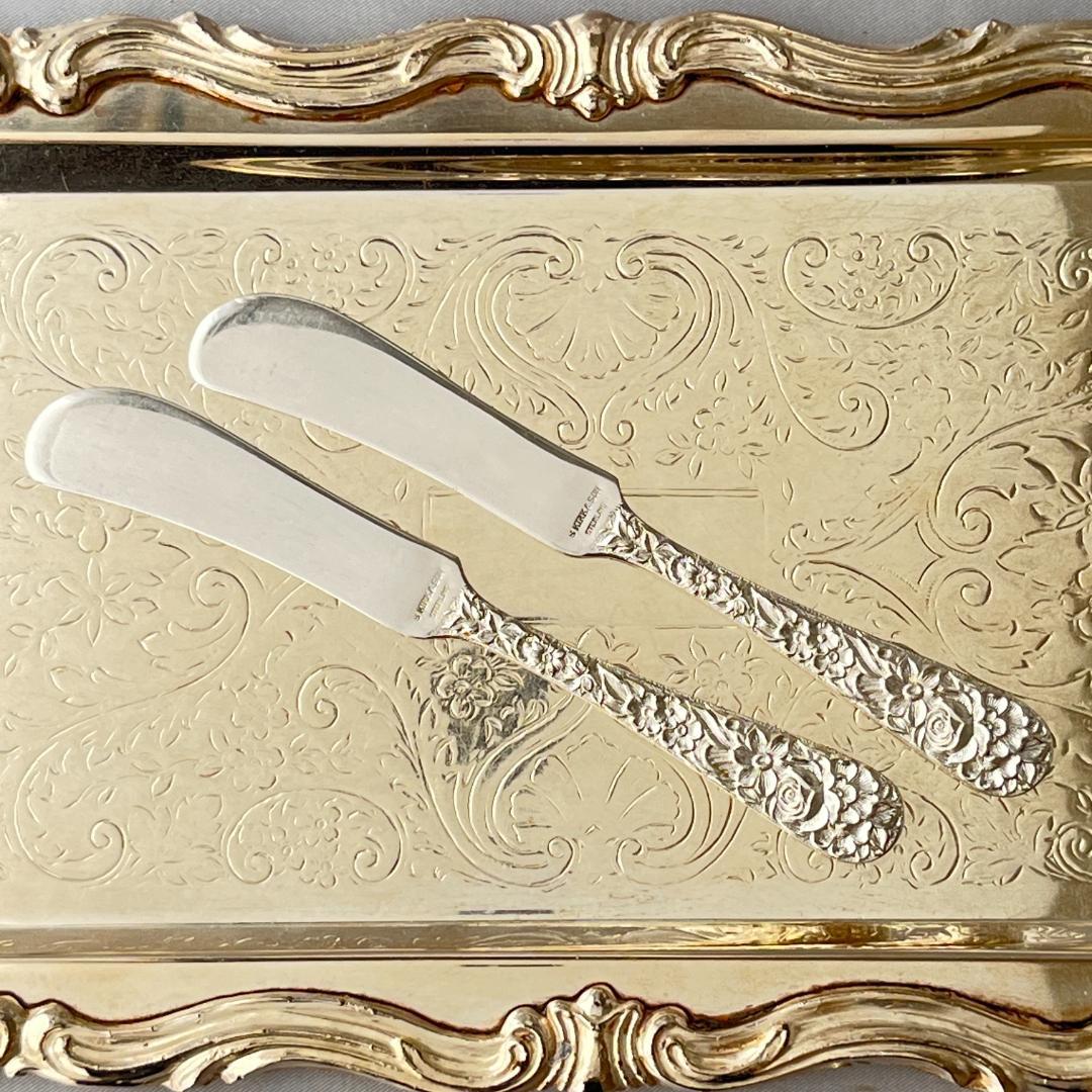 S.Kirk & Son】【純銀】バターナイフ/スプレッダー 2本スターリング