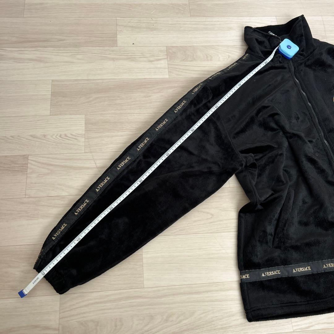 O*読様 ヴェルサーチ ベロア ジャケット ビッグロゴ メデューサ 刺繍