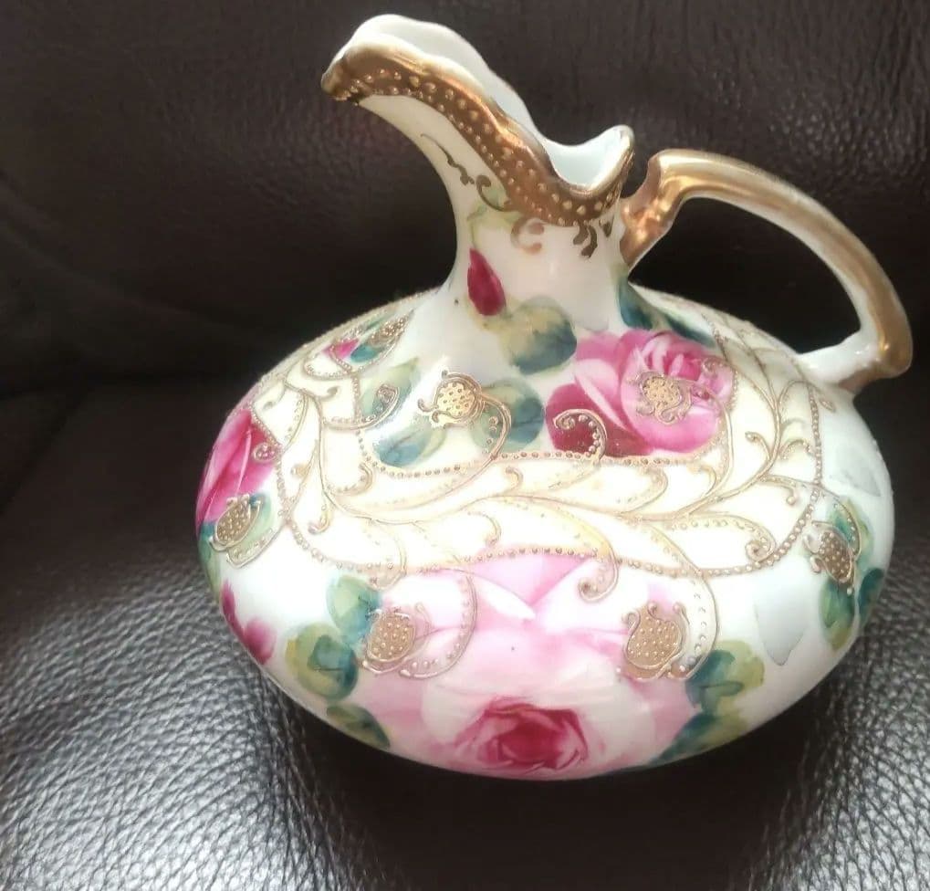 オールドノリタケ メープルリーフ バラの花柄 陶器ピッチャー - メルカリ