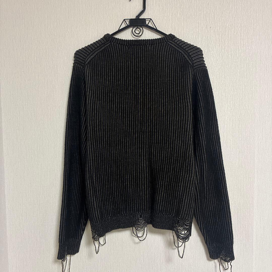 トップス jentlouis Side zip Damaged knit black
