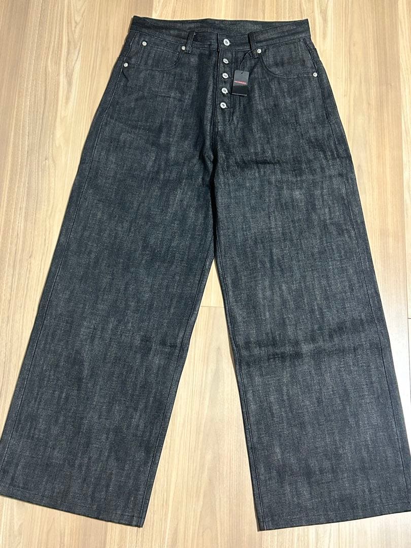 パンツ 9/S PROJECT BUTTON FLY DENIM - BLACK L