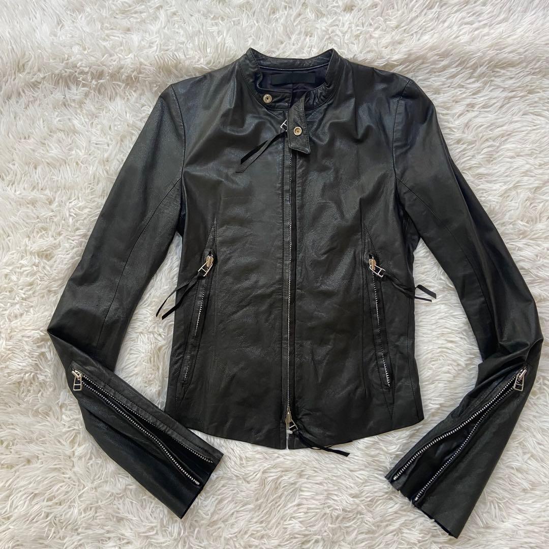 【EKAM エカム】変形 袖長 ライダース レザージャケット