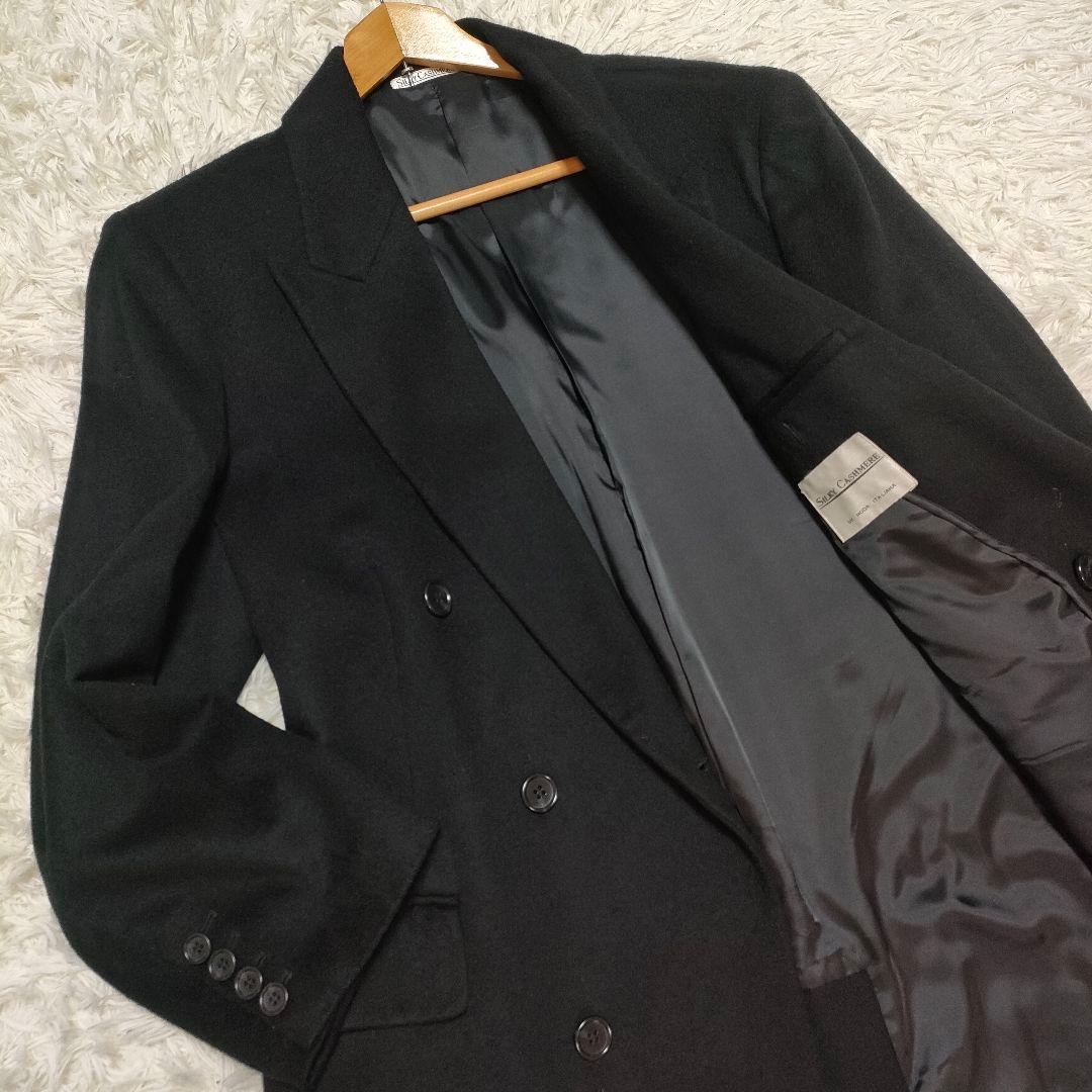 ダブルチェスターコート 着丈110cm カシミヤ100% メンズ M 冠婚葬祭