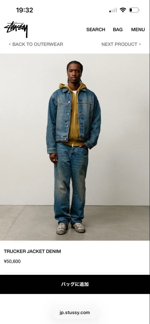 25秋冬 新作 STUSSY デニム トラッカー ジャケット L ジージャン