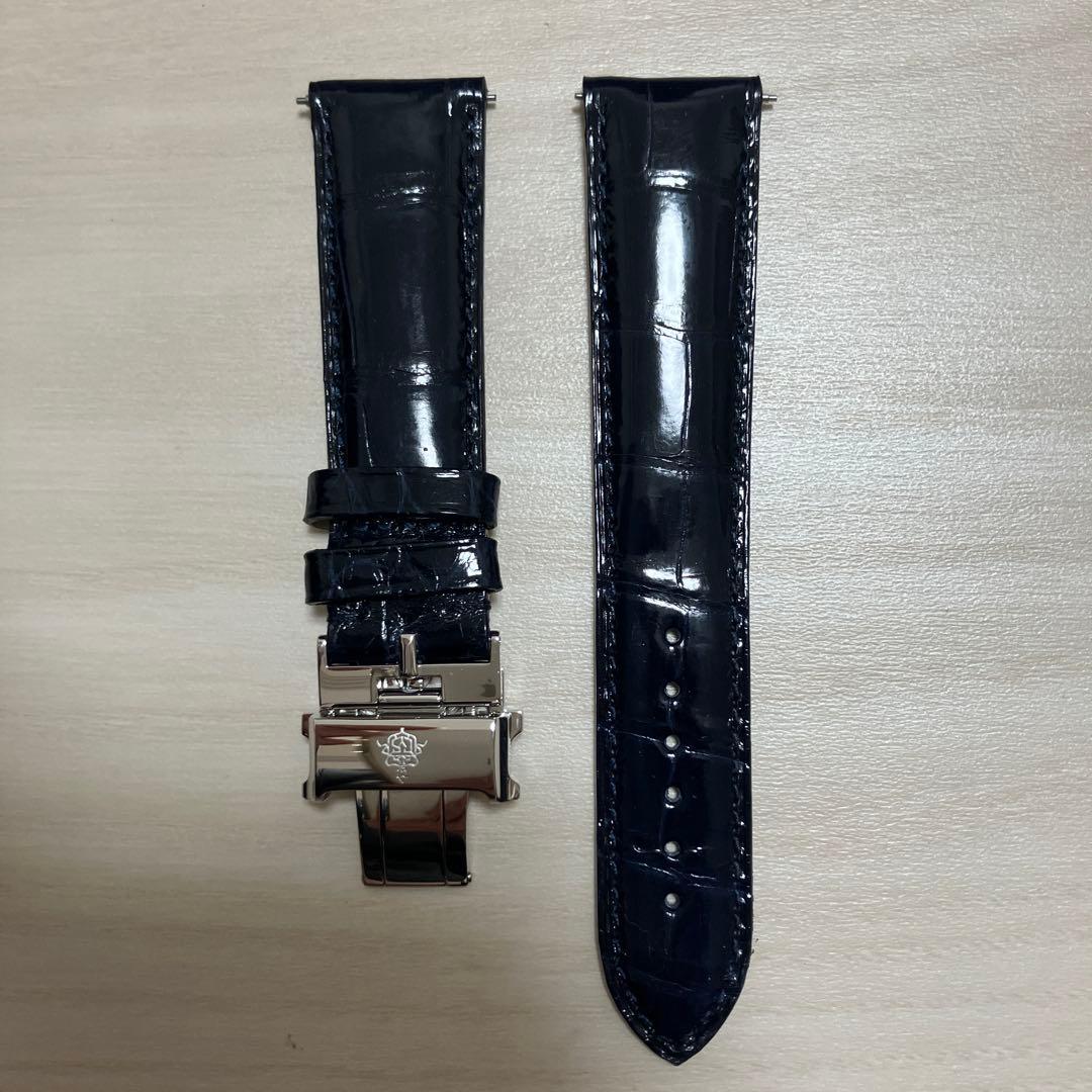 クエルボイソブリノス 純正アリゲーターストラップ ダークブルー