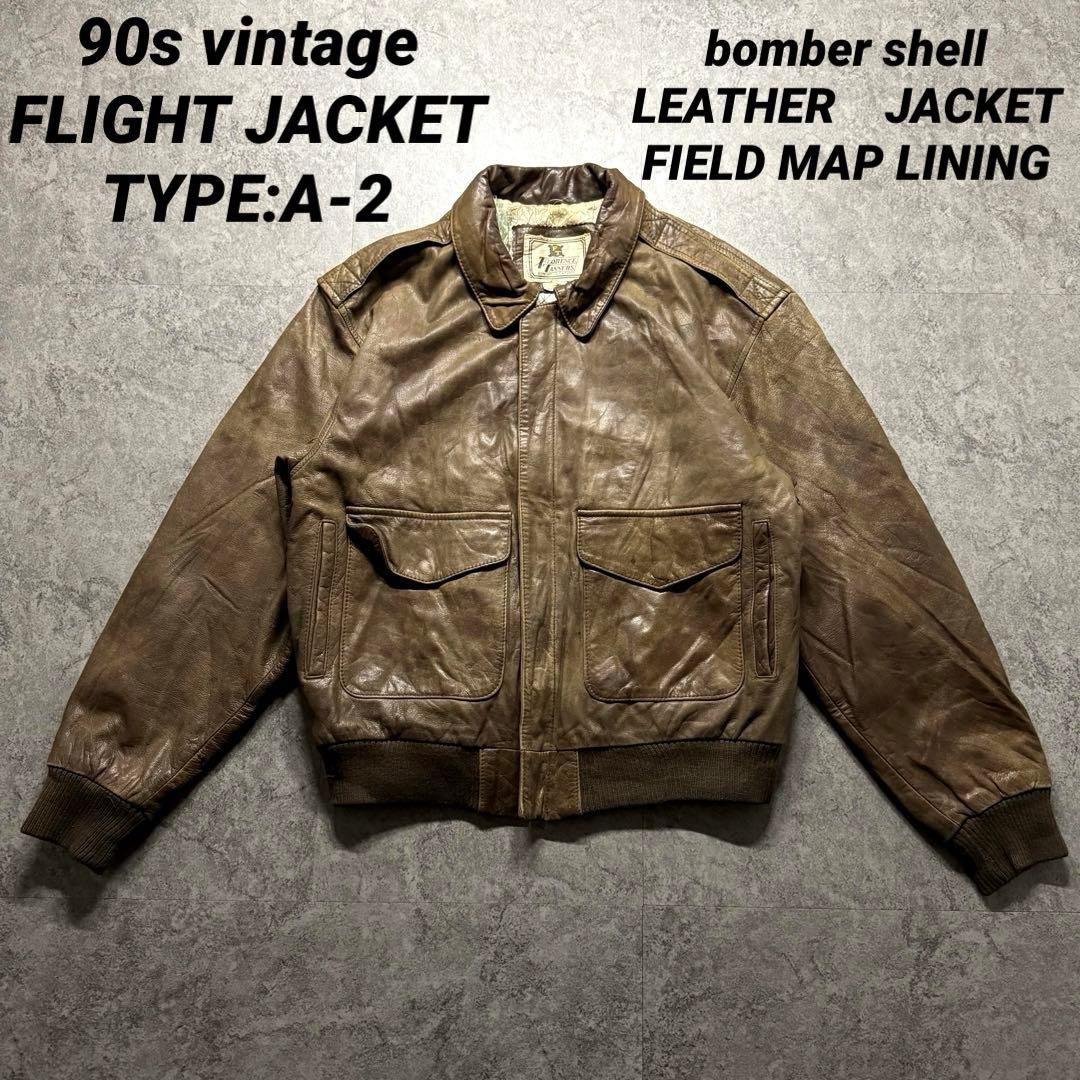 【90s vintage】A-2 leather flight jkt 短丈