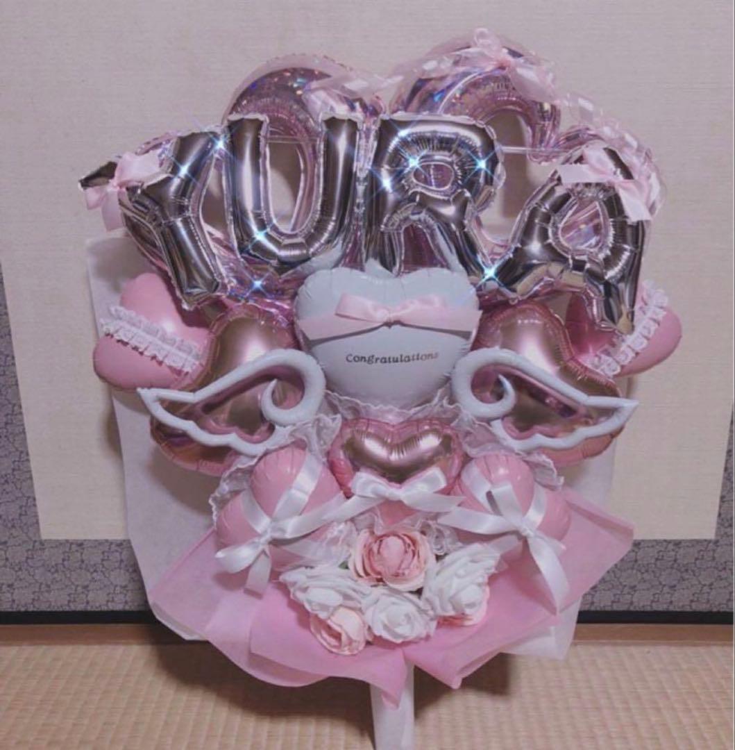 シフォンケーキ　卒業ブーケ　バルーンブーケ