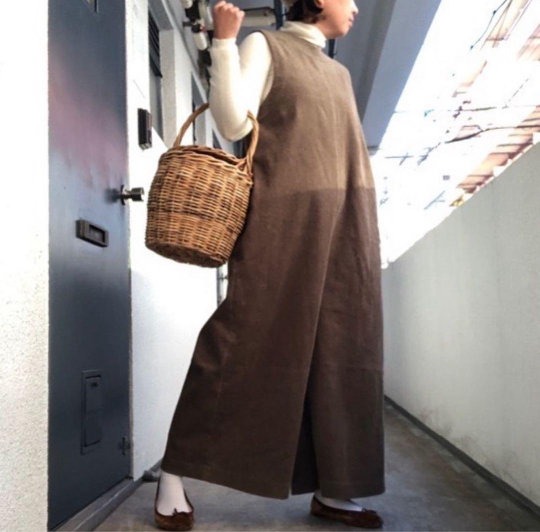 美品 ito fukuokaグレーブラウン コーデュロイ サロペット