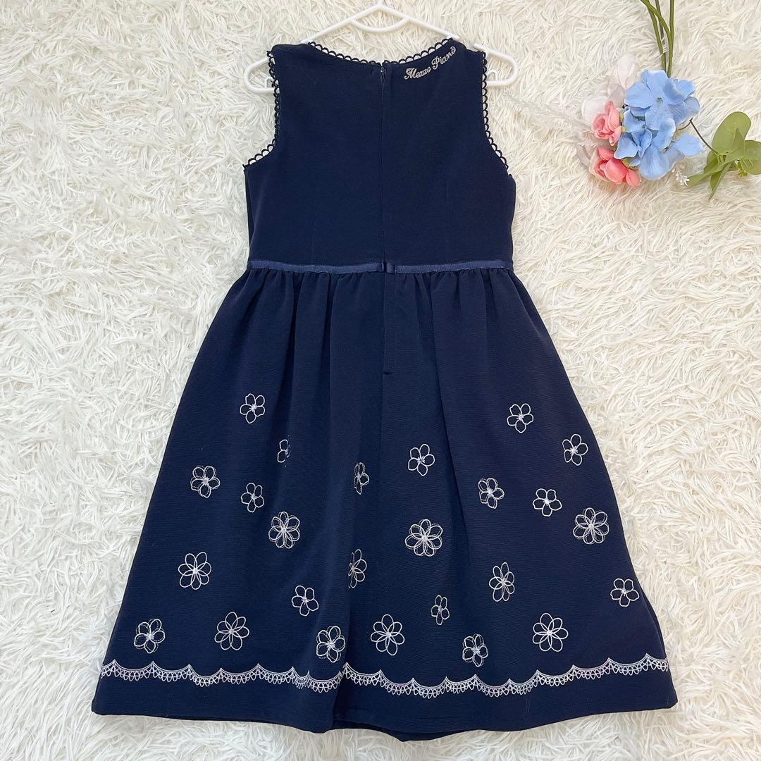 メゾピアノ 花柄刺繍ワンピース 120cm ニットボレロ Mドレスセット