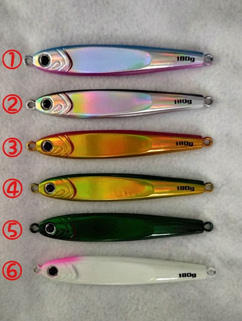 10本 セット 180g 組合せ自由 メタルジグ TGベイト 形状 高比重の