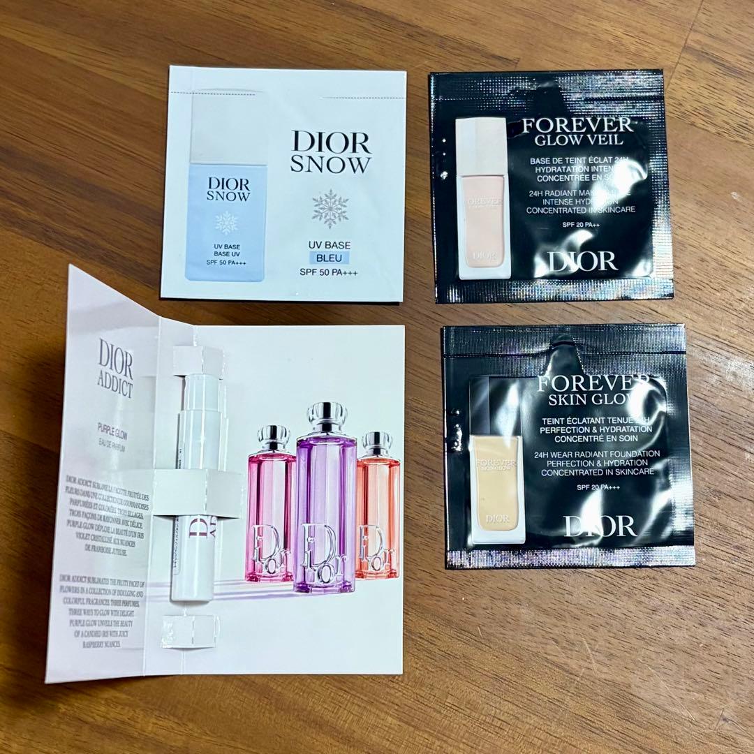 Dior メイクアップベース、ファンデーション、香水サンプル4点セット