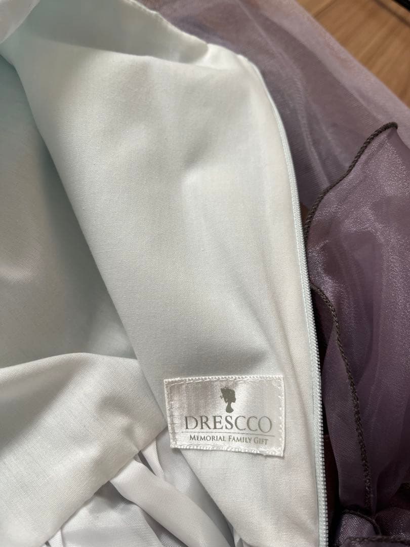 DRESCCO ミント×チャコールグレーフラワーコサージュロングドレス 120