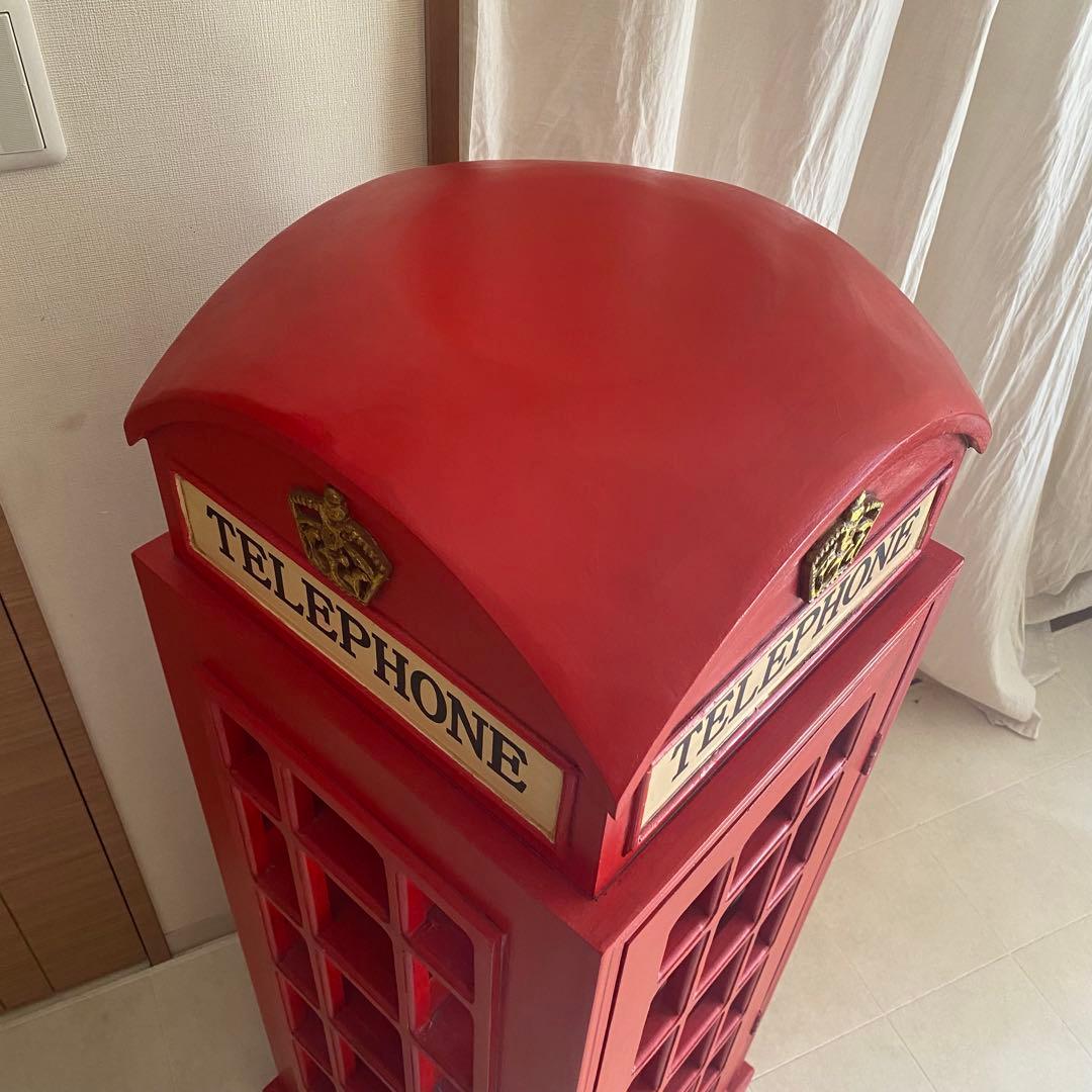 英国 アンティーク 棚 キャビネット ワインセラー 電話ボックス