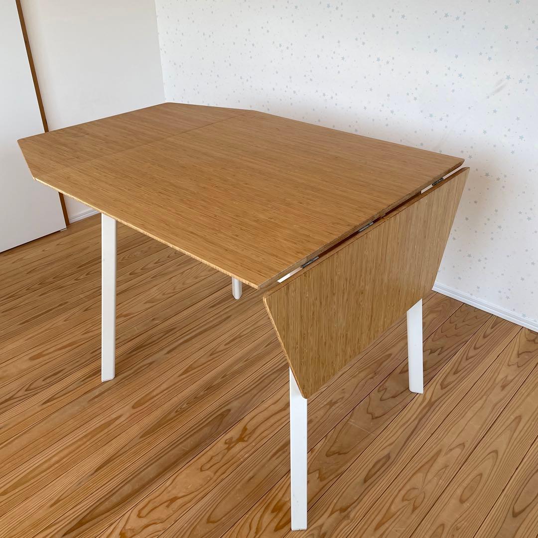 IKEAドロップリーフテーブル, 竹/ホワイト - メルカリ