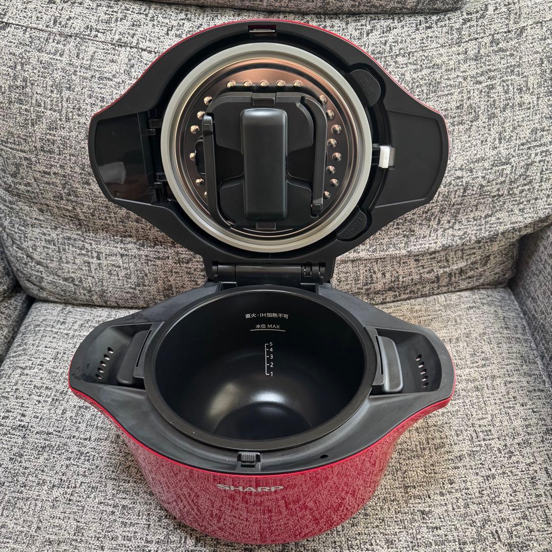 【極美品】SHARP ホットクック KN-HW24F レッド 2.4L