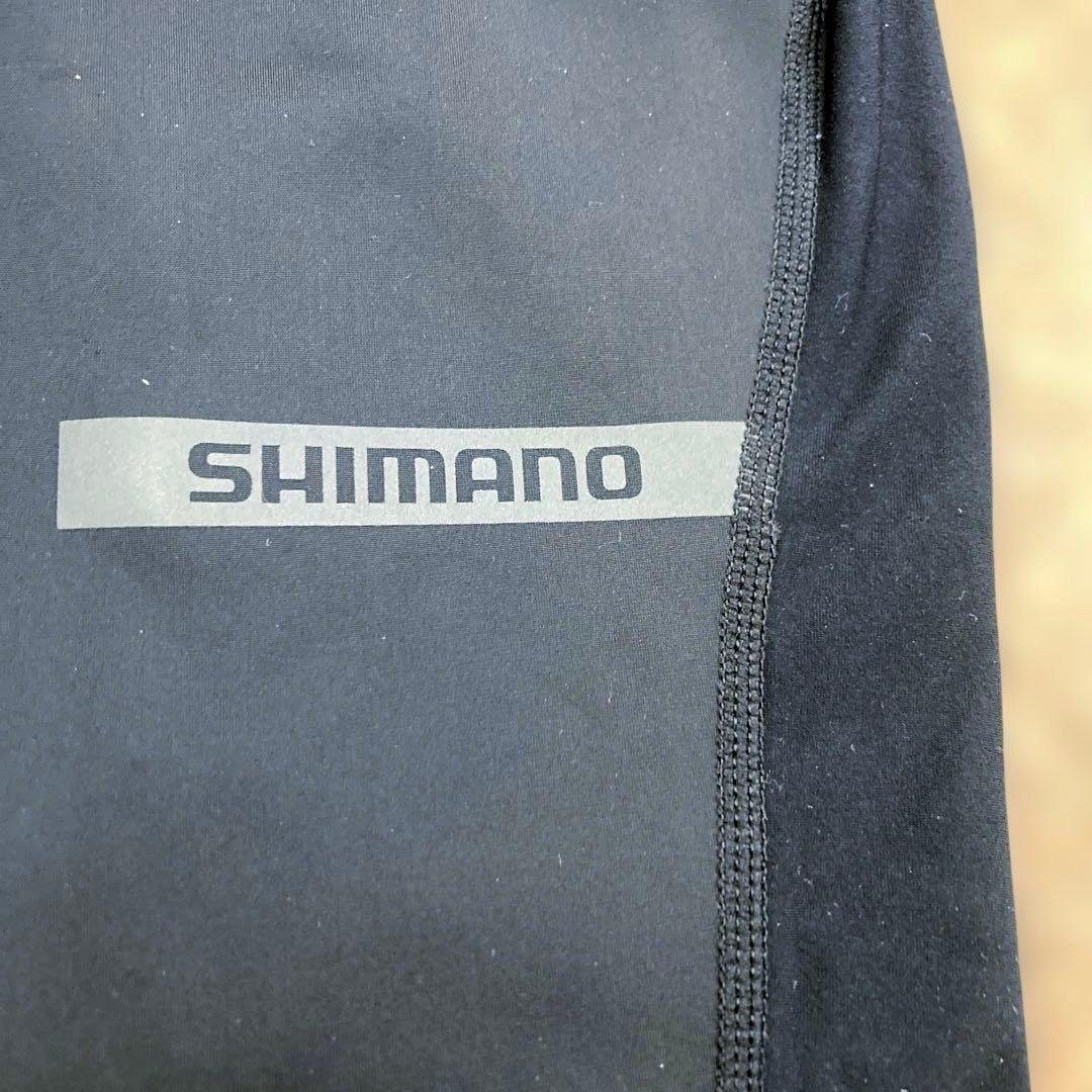 【美品】シマノSHIMANOビブパンツサイクルウェアサイクリングパンツLメンズ黒