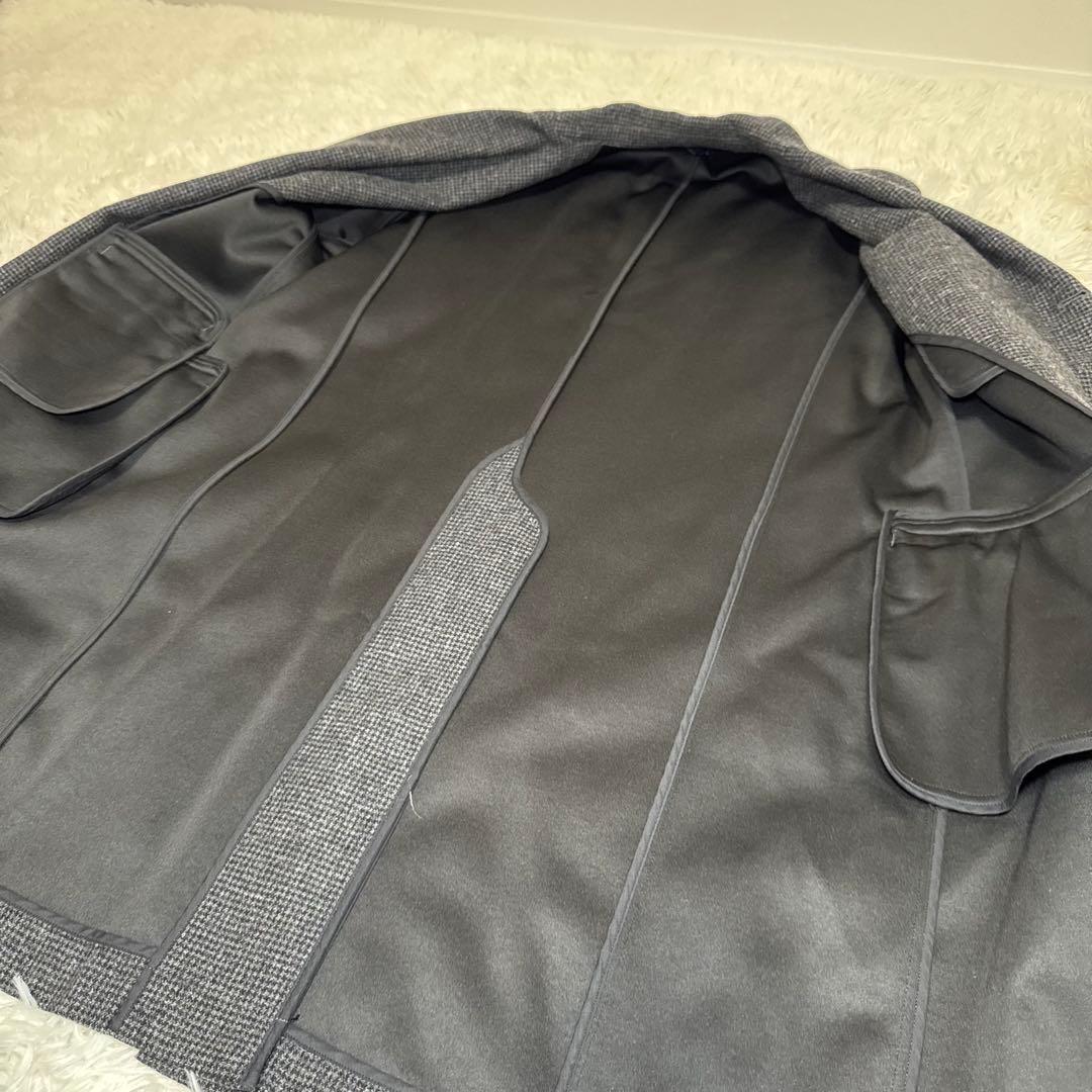 ☆【美品】FRED PERRY グレンチェック ロングコート M タータン裏地☆