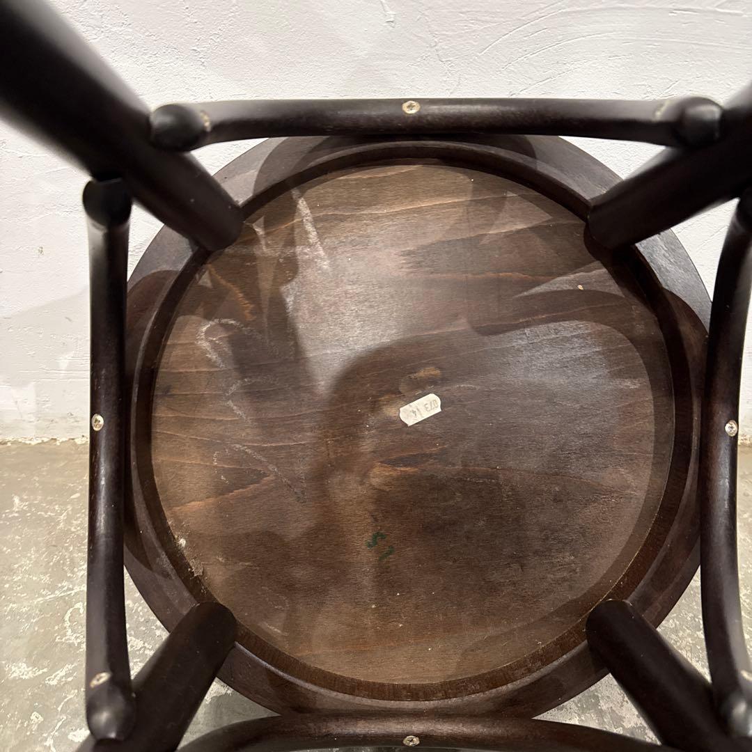 ヴィンテージ　ラウンド　スツール　ハイチェア　座面装飾　1