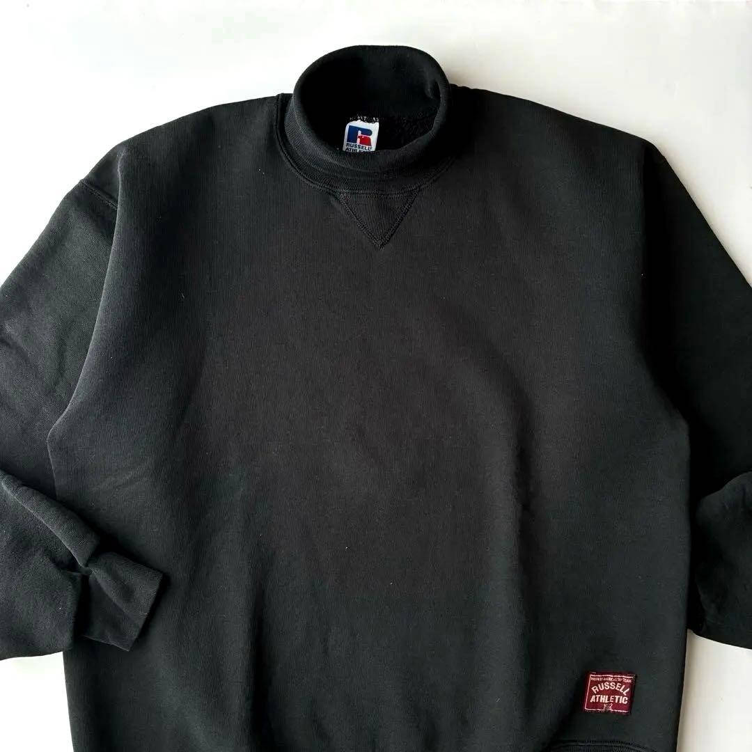 90s USA製 ラッセル アスレティックブラック タートルネック スウェット