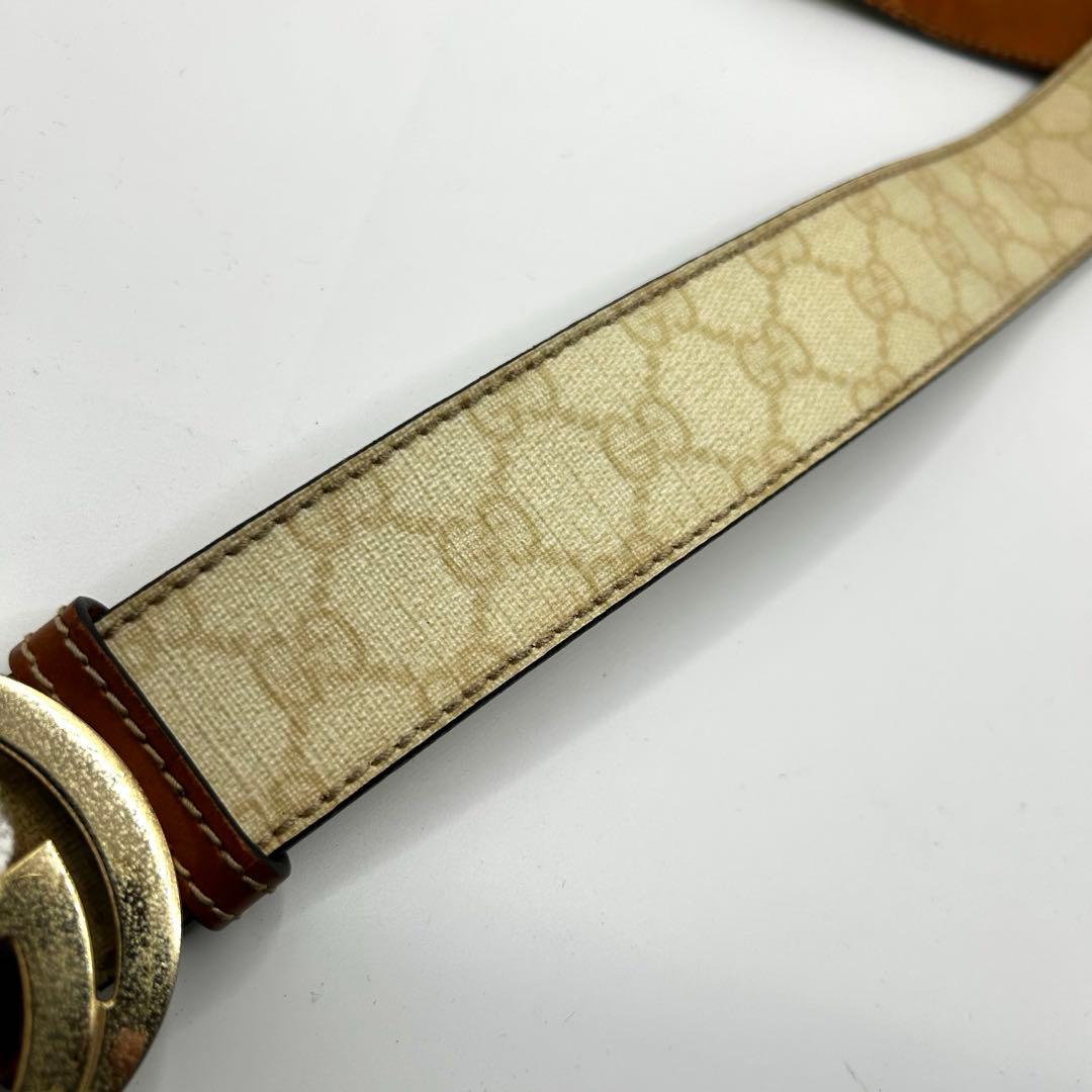 GUCCI GG金具　インターロッキング　ベルト　ロゴ総柄　レザー　114876