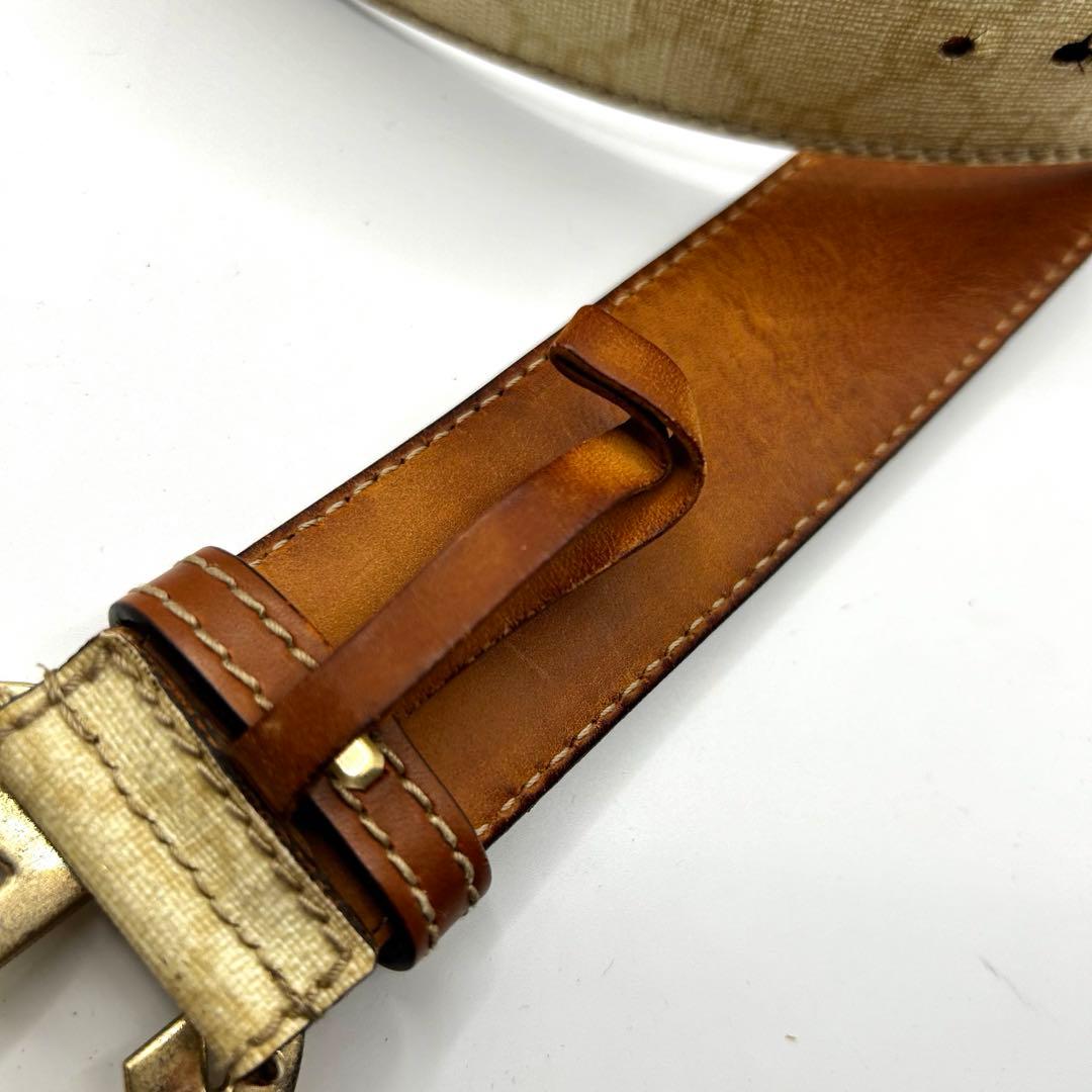 GUCCI GG金具　インターロッキング　ベルト　ロゴ総柄　レザー　114876