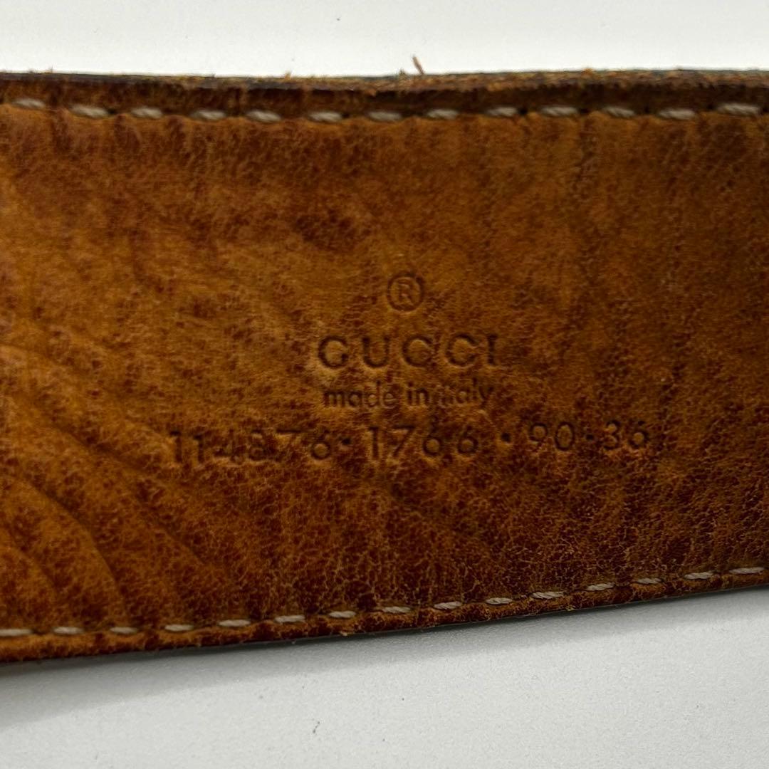 GUCCI GG金具　インターロッキング　ベルト　ロゴ総柄　レザー　114876
