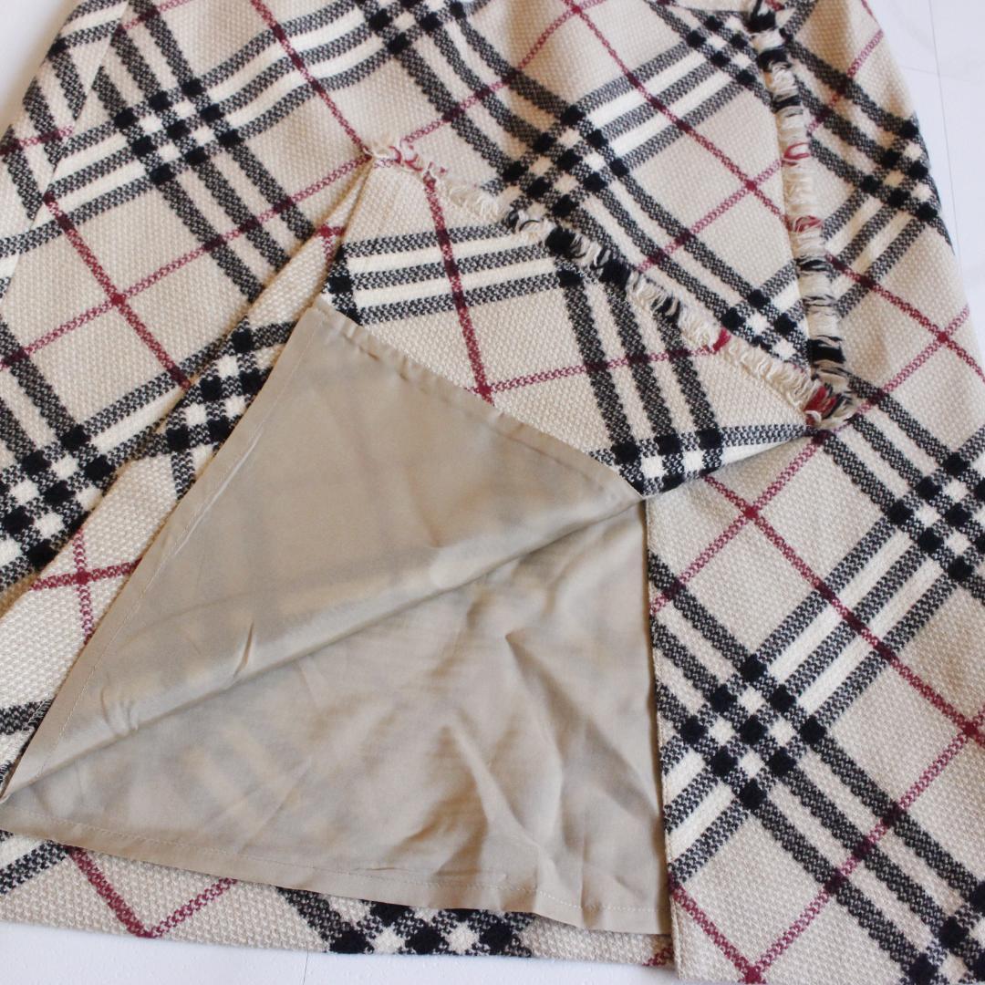極美品 大きいサイズ】BURBERRY LONDON フリンジスカート 44 BURBERRY