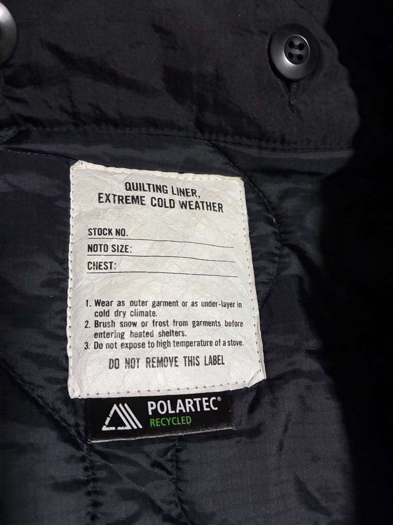 m65モッズコート 黒 ポーラテックライナー付き フリーサイズ 203-3507