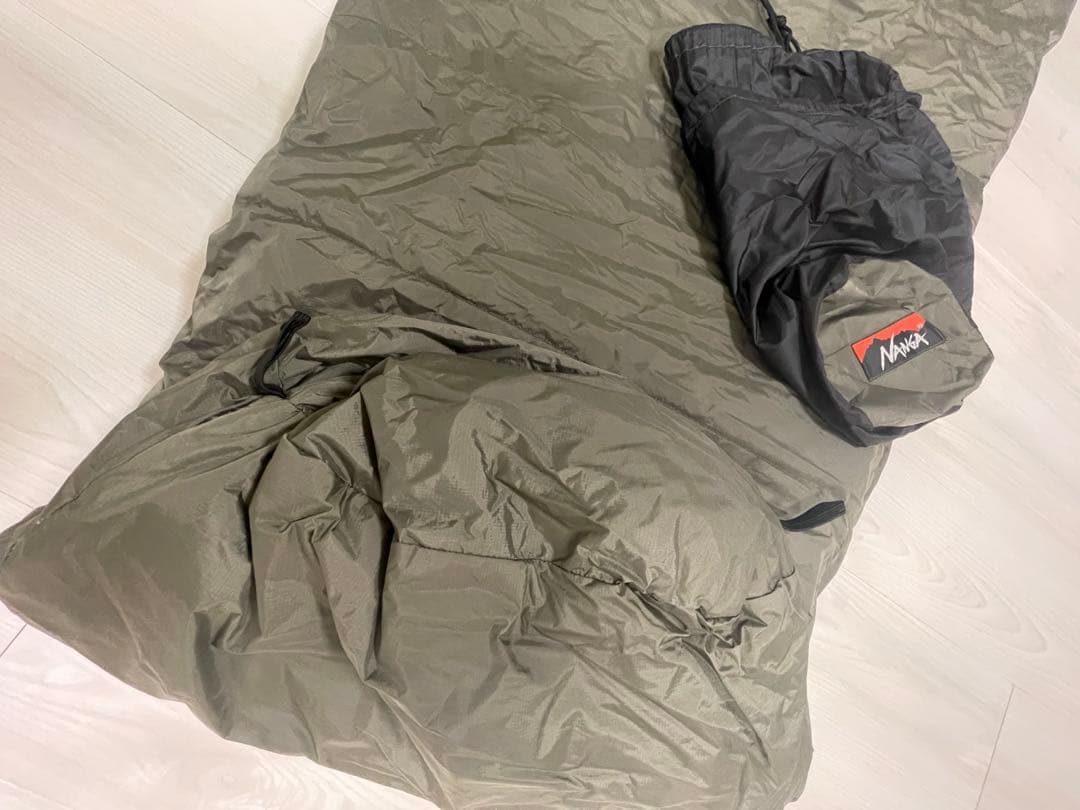 NANGA ✖️3ten フード付き寝袋 オリーブ色