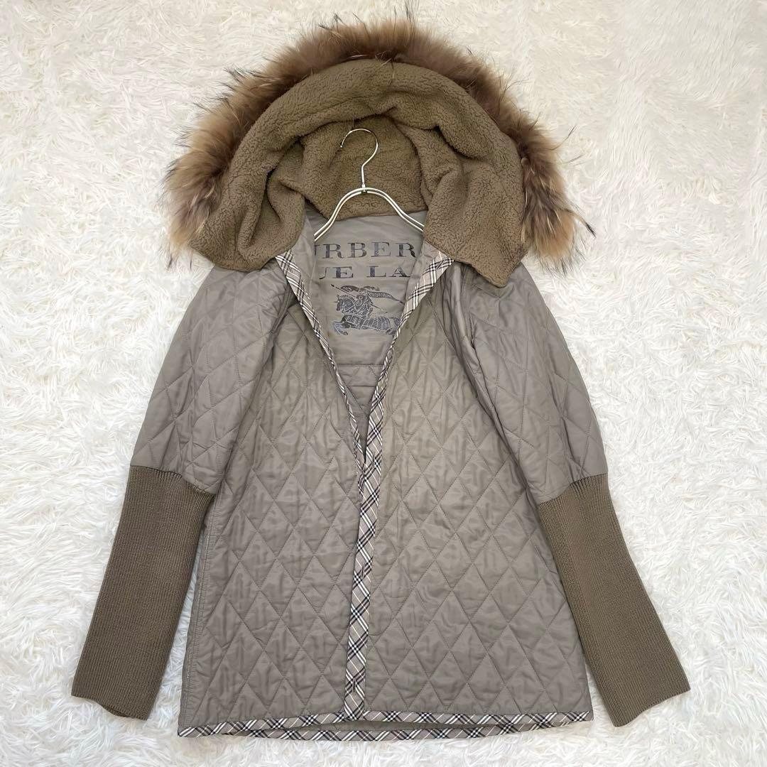 かお☆バーバリーブルーレーベル モッズコート ノバチェック ライナー付き