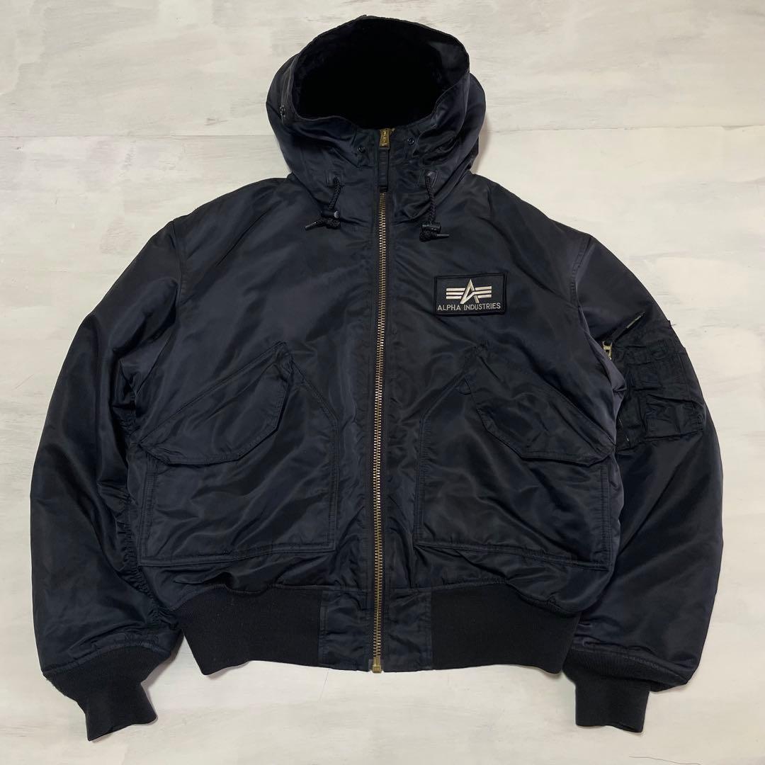 レア alpha CWU45/P(N) ボンバージャケット 肉厚 オールブラック