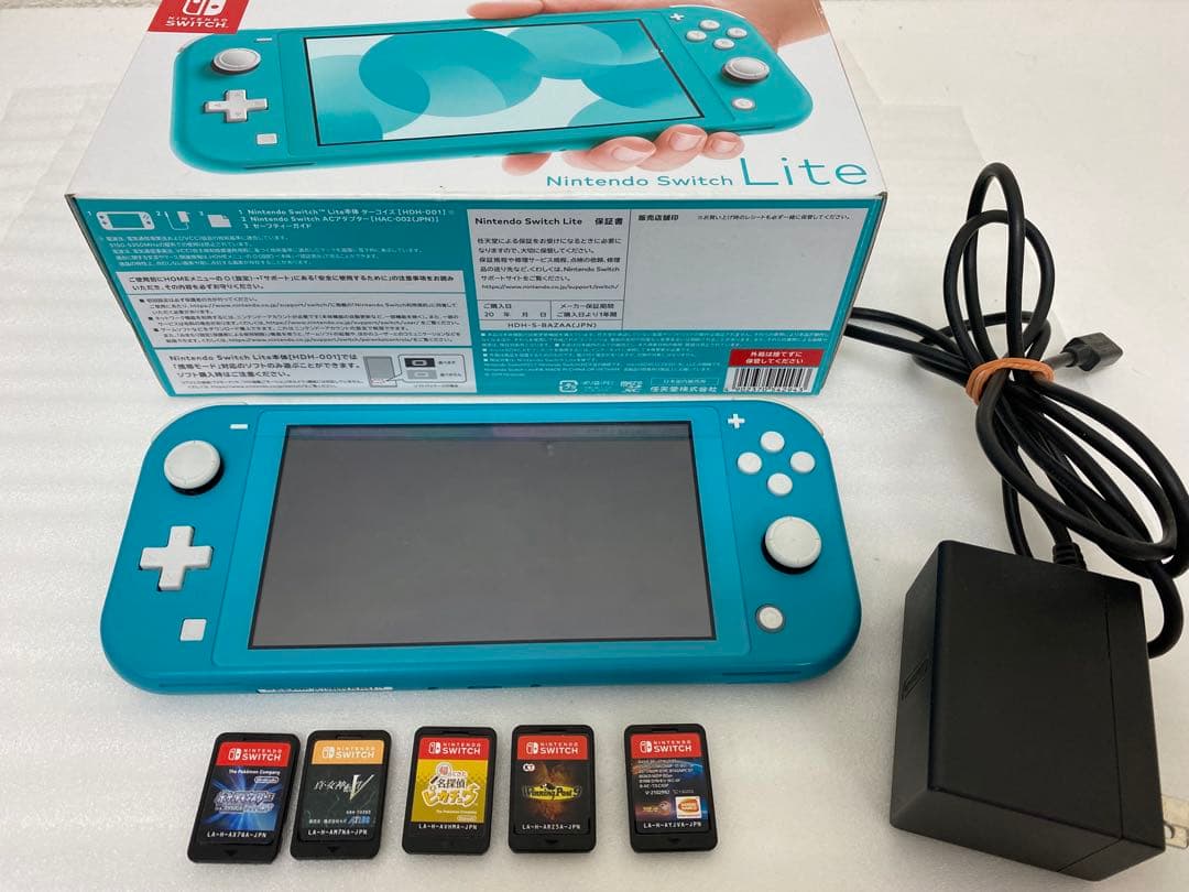 3-2584 Nintendo SwitchLiteターコイズ　＋　ソフト5点